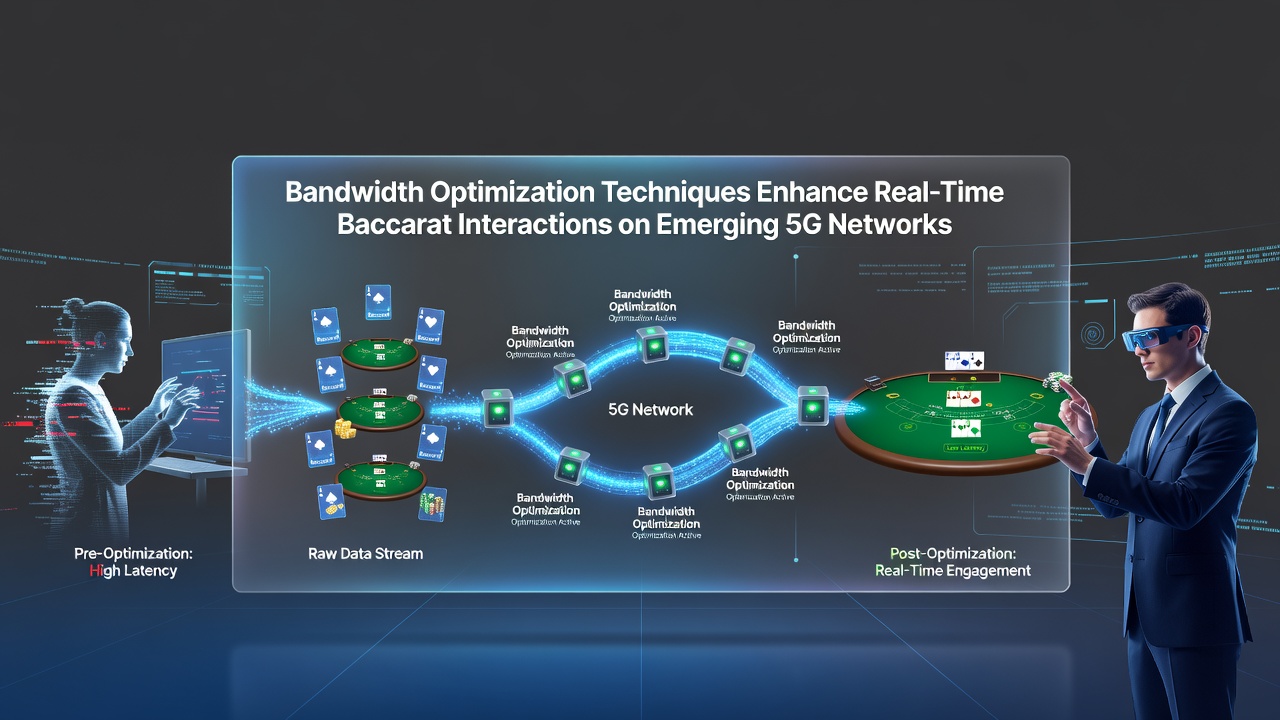 Illustration of 5G network optimization enhancing live baccarat gameplay on mobile devices