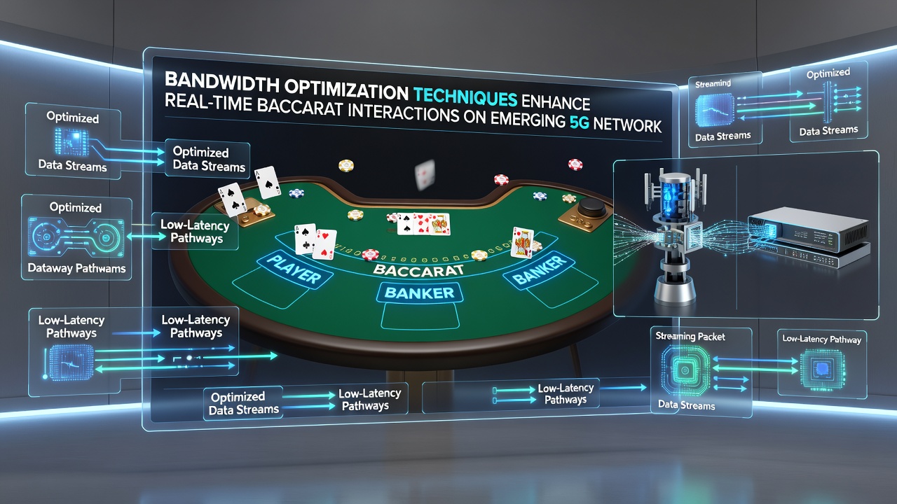Diagram showing bandwidth optimization layers supporting live dealer baccarat over 5G infrastructure