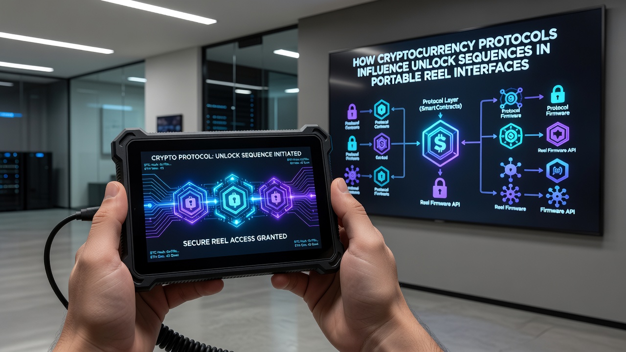 Mobile device screen showing reel unlock sequence triggered by blockchain transaction confirmation
