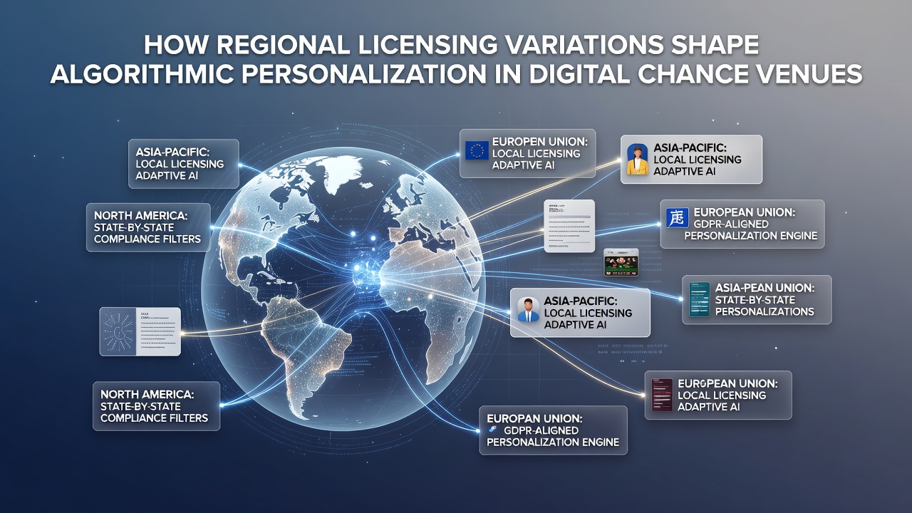 Split-screen visualization comparing personalized slot recommendations under two different regional licensing regimes