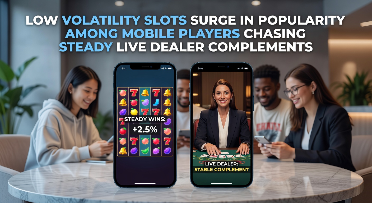 Graph showing rising mobile engagement for low volatility slots from 2025 to April 2026, with live dealer crossover sessions highlighted